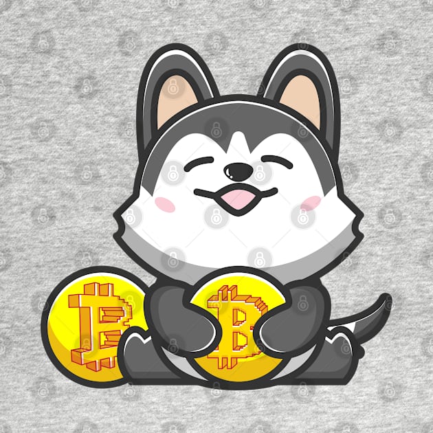 dog huging bitcoin by fflat hds